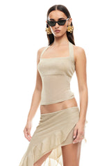LIONESS Palisades Halter Top Oyster