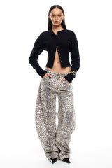LIONESS Horseshoe Jeans Leopard Fade