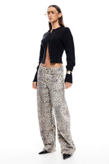 LIONESS Horseshoe Jeans Leopard Fade
