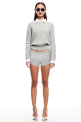 LIONESS Coastal Cable Knit Sweater Cloud