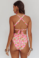Harmonia High Waist Bikini Bottom Yellow Floral