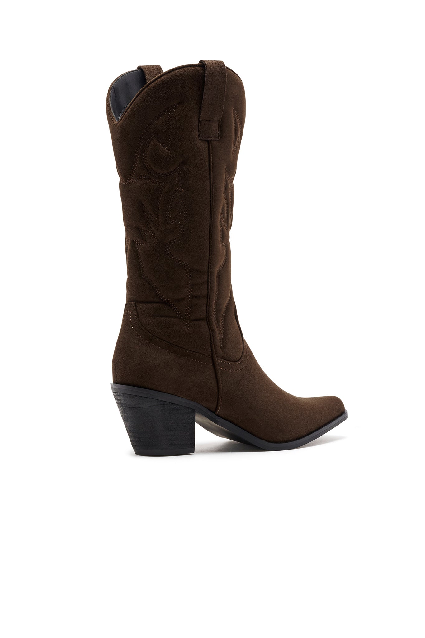 THERAPY Clayton Cowboy Boot Chocolate Faux Suede