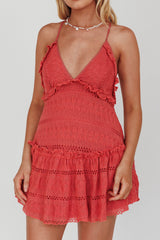 Laetitia Low Back Lace Mini Dress Rose