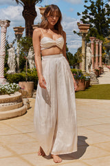 Tammi Tied Back Crop Top Oyster