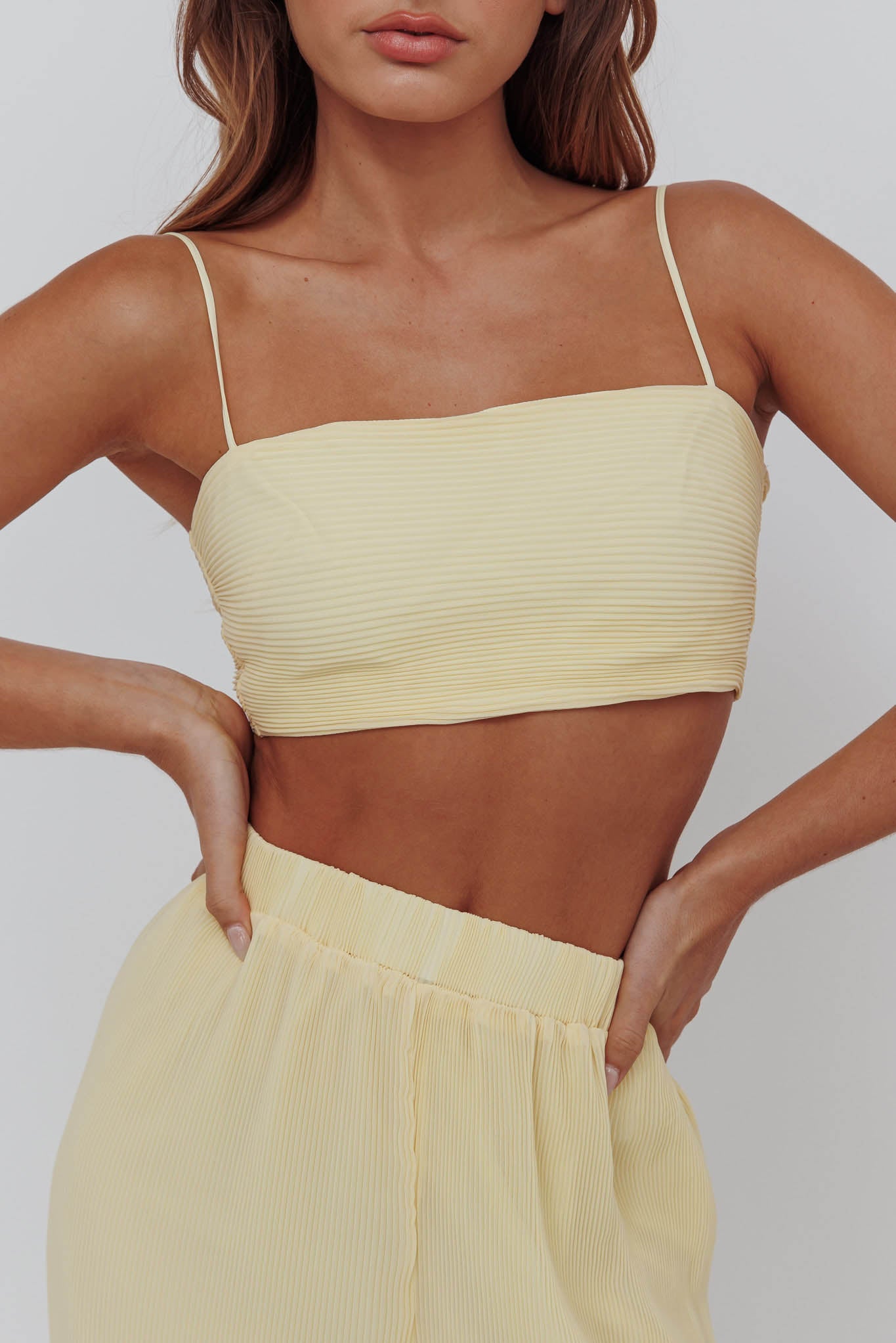 Light Energy Tie Back Crop Top Lemon