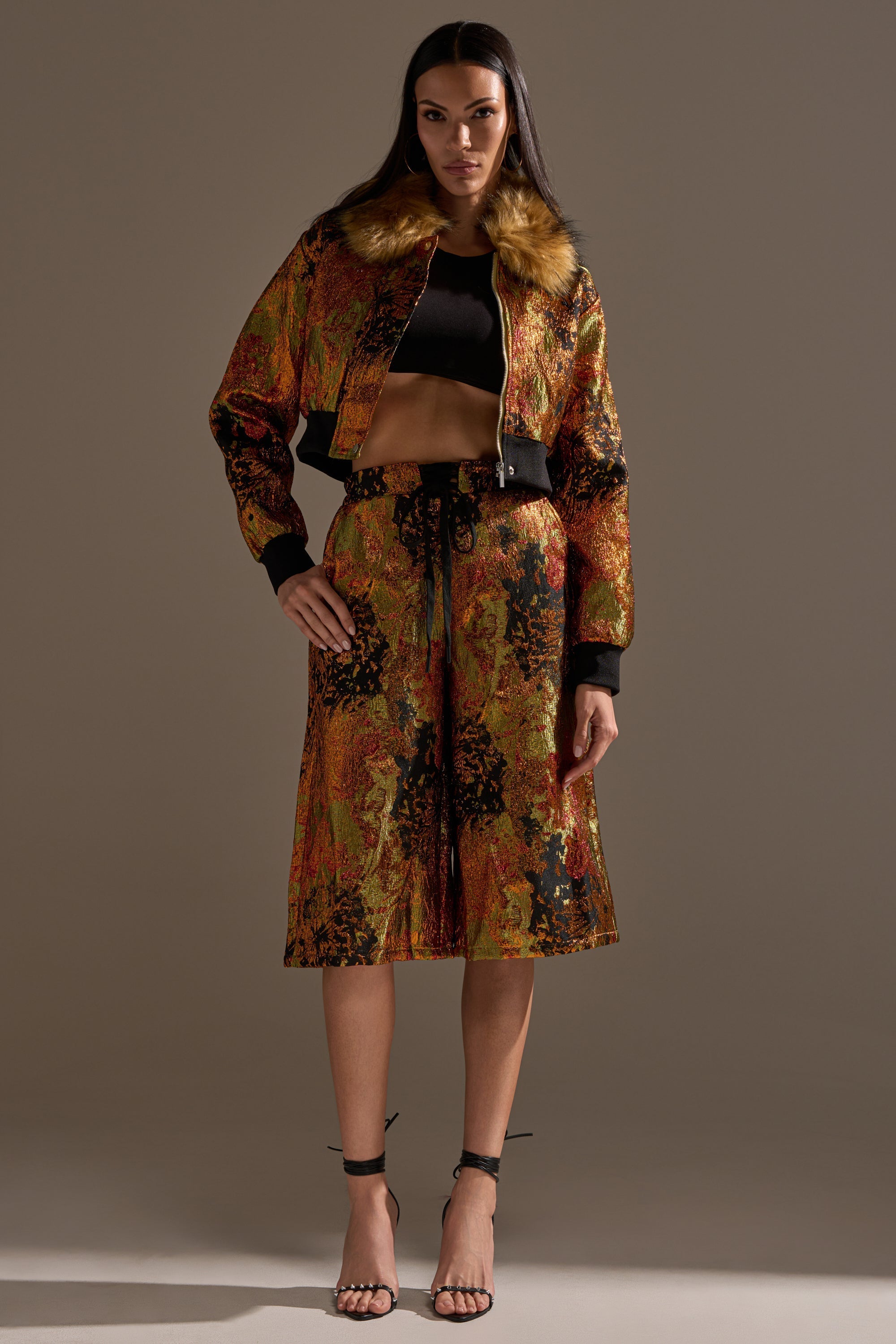 TWIN FLAME BROCADE BOMBER