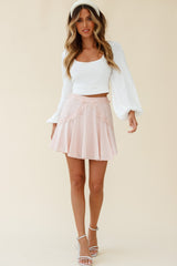 Wildflower Tassel Trim A-line Skirt Pink