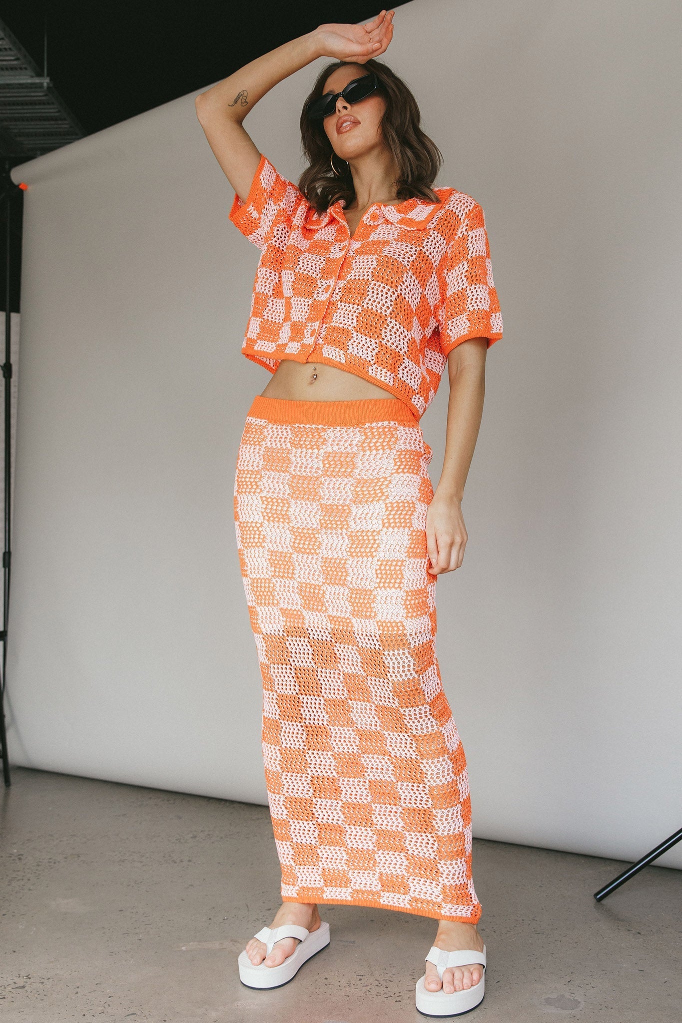 Byron Bay Crochet Maxi Skirt Sunset