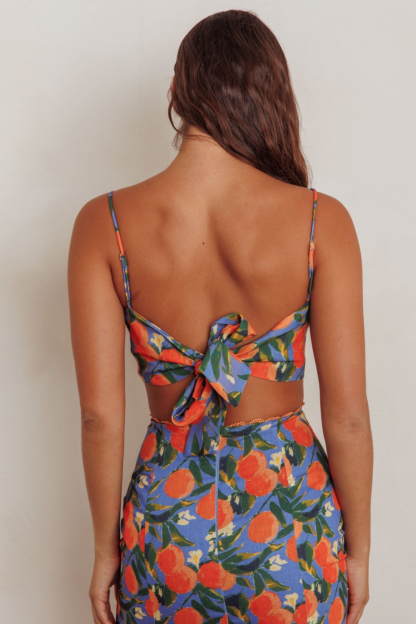 Chamberlain Scallop Trim Crop Top Citrus Orange