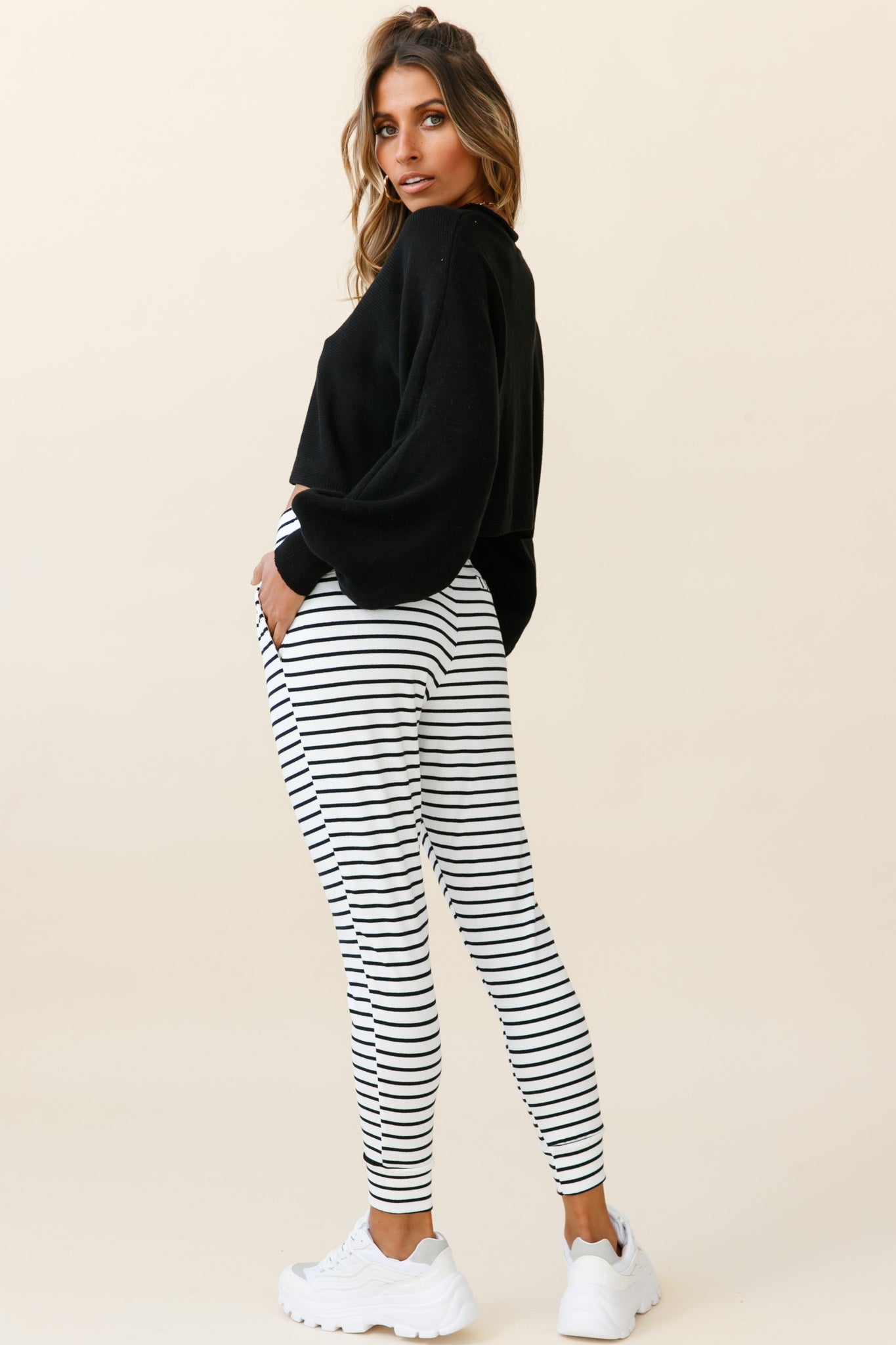 Jameson Pocket Jogger Pants Striped Black