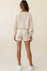 Easy Breezy Drawstring Waist Shorts Beige