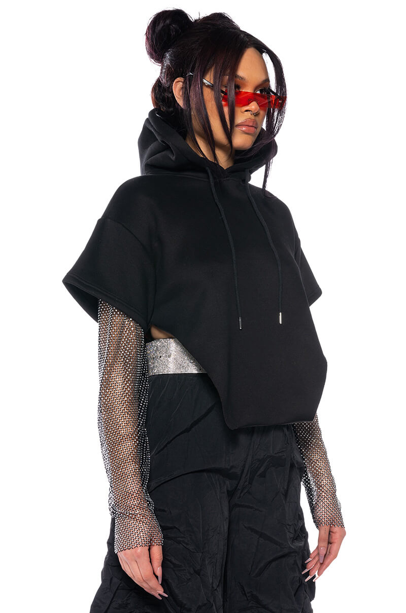 ALLI GOT SHIRT SLEEVE DETAIL HOODIE