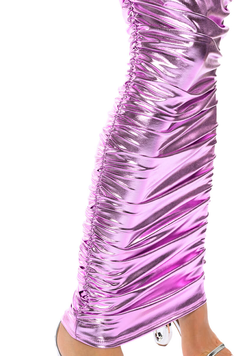 ANGEL ENERGY METALLIC MIDI SKIRT