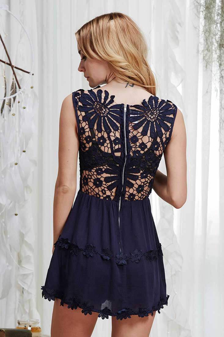 Vicki Sexy Dressy Romper Navy
