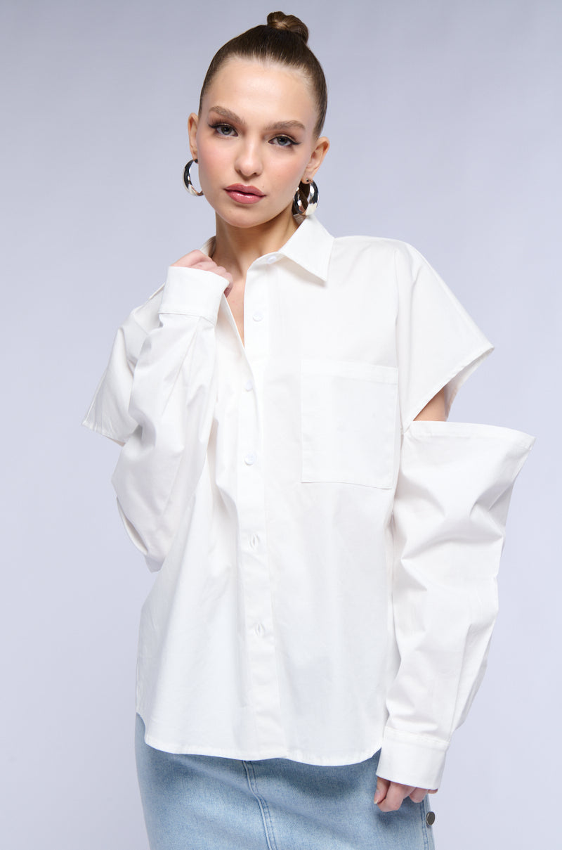 SIMPLE BUT EXTRA BUTTON DOWN TOP