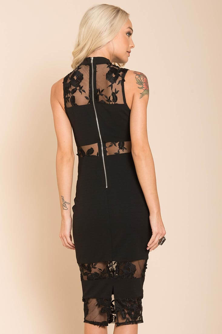 Drea Bodycon Cutout Club Dress Black